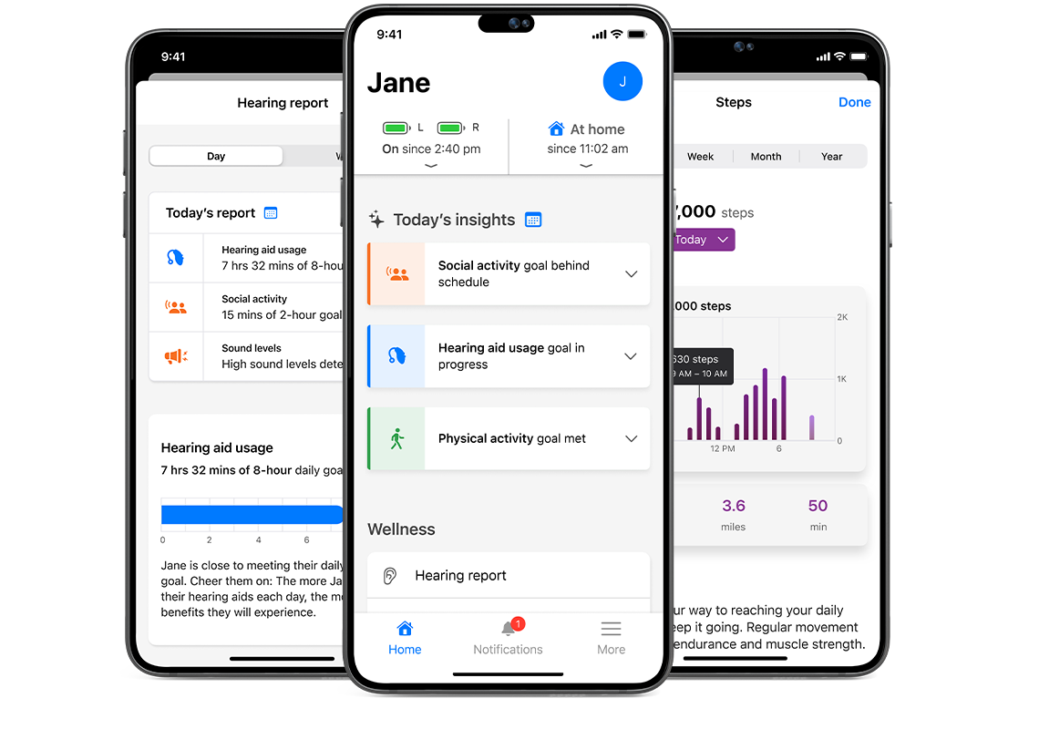 3 Hear Share app images on phone screens